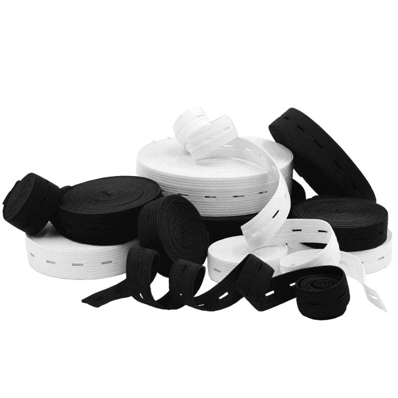 Hole Button Knitted Elastic Strap